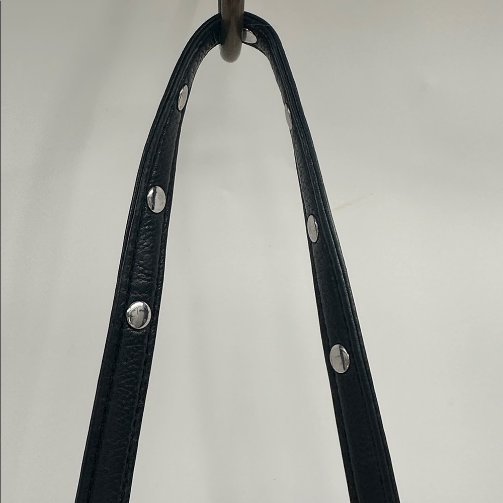 Rebecca Minkoff Black Leather Fringe Crossbody Bag With Silver Chain Strap - Picture 6 of 11